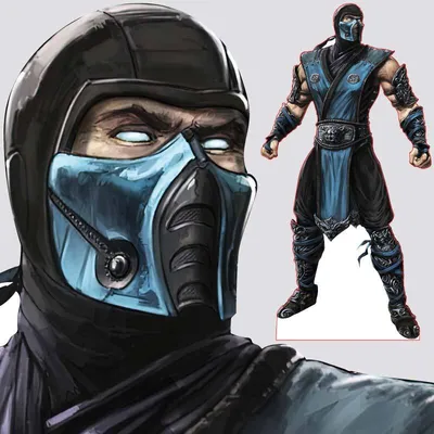 Профессиональный художник придумал собственный дизайн костюма Саб-Зиро из  Mortal Kombat. Персонаж получил ледяную худи