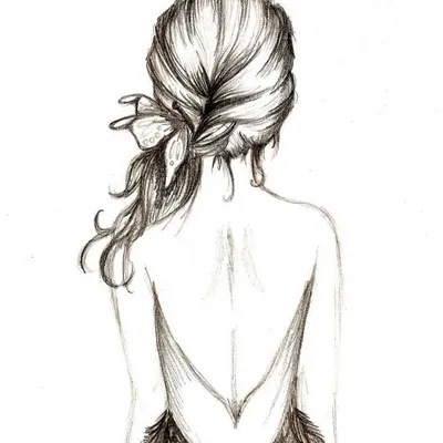 Девушка спиной рисунок - 74 фото