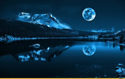 обои :: красивые картинки :: Природа :: ночь :: озеро :: луна - SafeReactor