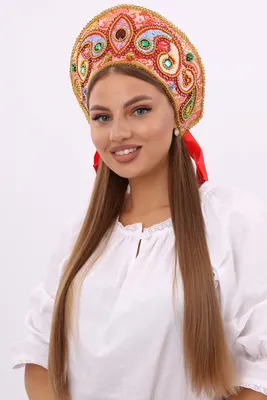 Кокошник «Александра» красный — купить недорого в Москве, заказать в  интернет-магазине