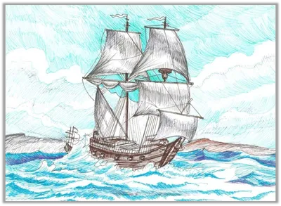 корабль sailing иллюстрация вектора. иллюстрации насчитывающей круиз -  13465196