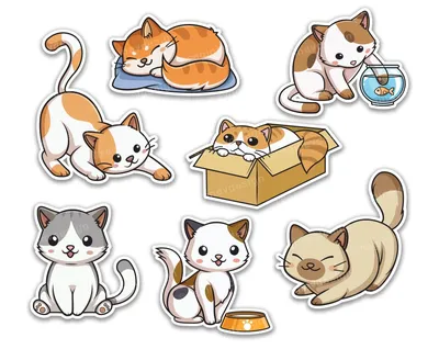 Простые рисунки котики милые - 66 фото