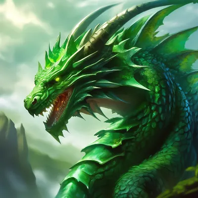 красивый зелёный дракон с голубыми глазами. Иллюстрация штока - иллюстрации  насчитывающей ящерица, малыш: 268341316