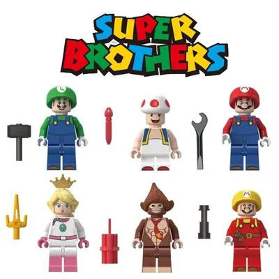 Лего фигурки Супер Братья Марио 6 шт. / лего человечки / минифигурки -  купить с доставкой по выгодным ценам в интернет-магазине OZON (837620235)
