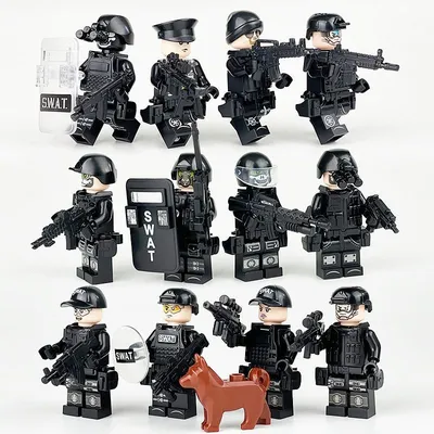 Лего человечки военные фигурки SWAT спецназ с оружием, совместимы с лего,  набор для мальчиков - купить с доставкой по выгодным ценам в  интернет-магазине OZON (927286115)