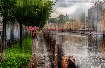 Летний дождь в городе» — создано в Шедевруме