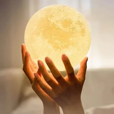Детский ночник в форме луны, 24x18 см, желтый - купить в Баку. Цена, обзор,  отзывы, продажа