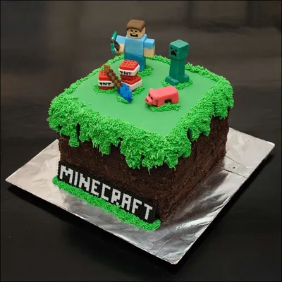 Торт Minecraft на 9 лет 260310222 стоимостью 5 800 рублей - торты на заказ  ПРЕМИУМ-класса от КП «Алтуфьево»