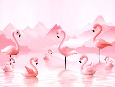 Милые картинки фламинго обои