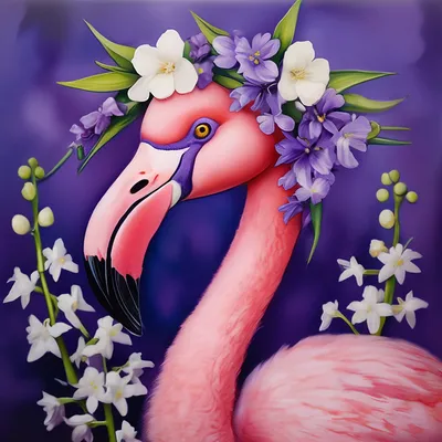 Красивый милый фламинго с огромными …» — создано в Шедевруме