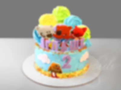 Ещё один яркий тортик для двух малышей с мимимишками от @ginger_cake72.  Внутри творожный с персикам… | Торт на день рождения, Торт для ребёнка,  Детские дни рождения