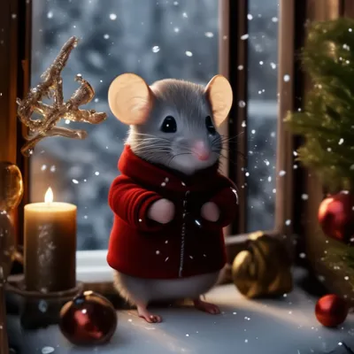 Раскраска новогодняя мышка (много фото) - drawpics.ru