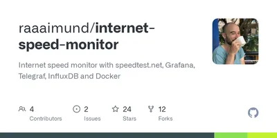 GitHub - raaaimund/internet-speed-monitor: Internet speed monitor with  speedtest.net, Grafana, Telegraf, InfluxDB and Docker