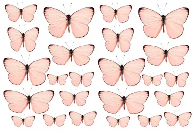 Бабочки голубые и розовые акварель вафельная картинка | Магазин Домашний  Пекарь