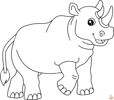 Рисунок Учебник Для Детей. Как Нарисовать Смешные Носорог Клипарты, SVG,  векторы, и Набор Иллюстраций Без Оплаты Отчислений. Image 54302728