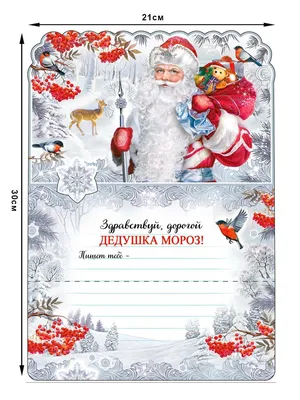 Феникс презент - Новогодний набор: конверт и бланк письма от Деда Мороза,  29,5х21, арт.80805