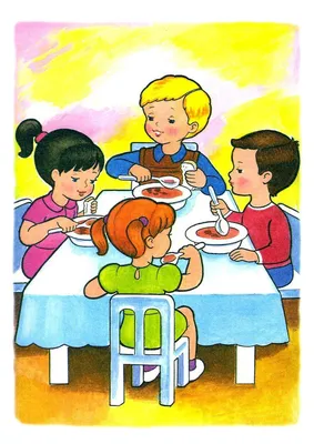 Дети едят еду в детской Обед в детском саду Стоковое Изображение -  изображение насчитывающей детсад, свеже: 158725209