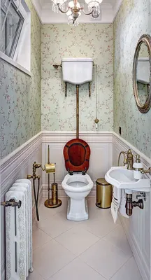 Поклейка обоев в туалете - 71 фото