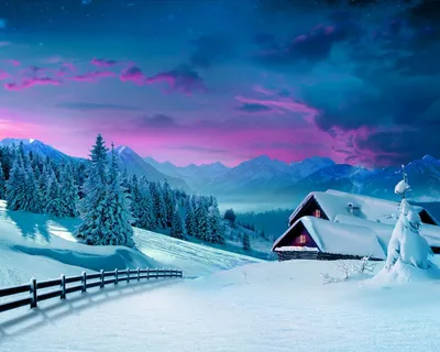 Зимний пейзаж в горах Обои для рабочего стола 1280x1024 | Winter landscape,  Winter scenes, Winter scenery