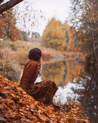 Осень женщина картинки обои