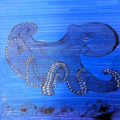 sonykpk Детский рисунок осьминога, …» — создано в Шедевруме