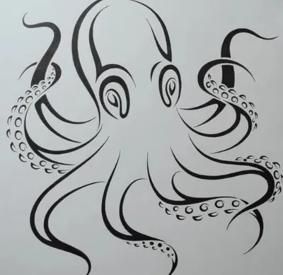 Как нарисовать татуировку осьминога карандашом на бумаге поэтапно |  Артбуки, Осьминог, Морское искусство