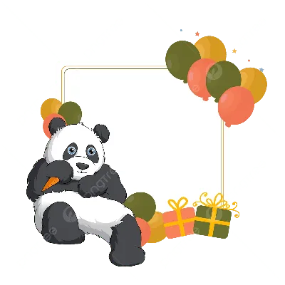 Открытка «С Днём Рождения», панда, 12 × 18 см