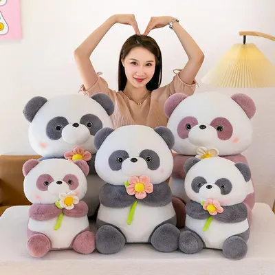 Панда с цветами картинки обои