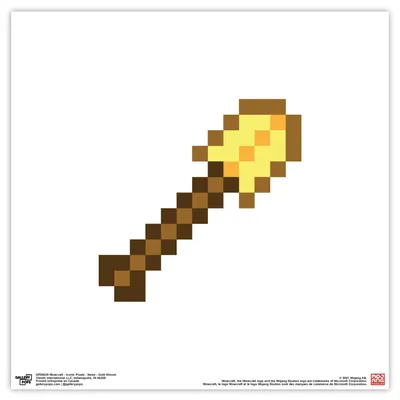 Amazon.com: Trends International Gallery Pops Minecraft: Iconic Pixels -  Items - Gold Shovel Wall Art, Unframed Version, 12'' x 12'' : Everything  Else