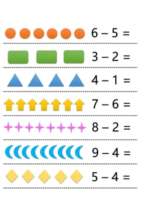 Распечатать примеры на вычитание с картинками | Аналогий нет | Preschool  math worksheets, Kindergarten subtraction worksheets, Kids math worksheets