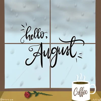 Hello august text retail message Royalty Free Vector Image