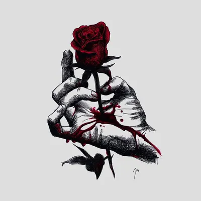 Роза растет в руке, обвивает …» — создано в Шедевруме
