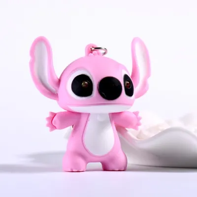 Monogram Disney Lilo And Stitch Angel Figural PVC Bank pink