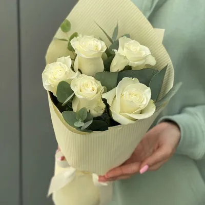 Букет из белых роз Для тебя - Доставкой цветов в Москве! 26845 товаров!  Цены от 487 руб. Цветы Тут