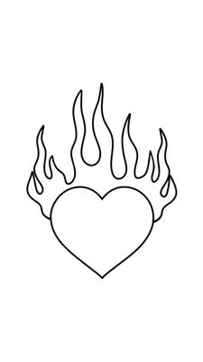 Картинка Love с сердцем в ярком пламени огня обои на рабочий стол