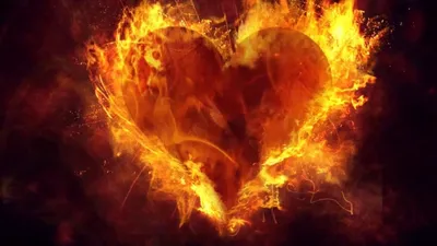 Горящее Сердце. Сердце В Огне И Воде, Изолированных На Черном Фоне  Фотография, картинки, изображения и сток-фотография без роялти. Image  72569553