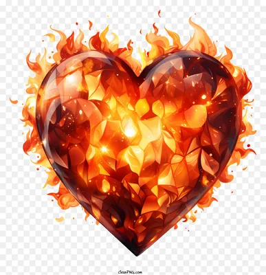 Значок сердца в огне» — создано в Шедевруме