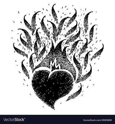 Разбитое сердце в огне» — создано в Шедевруме