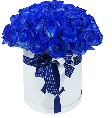1️⃣ 15 синих роз в коробке – заказать с доставкой в Алматы