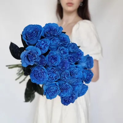 Синие Розы в Корзине \"Сияние Ночи\" купить в Москве - Цены на букеты с  доставкой