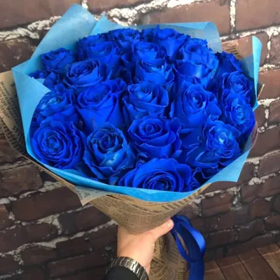 Букет синих роз Лагуна. Купить цветы.
