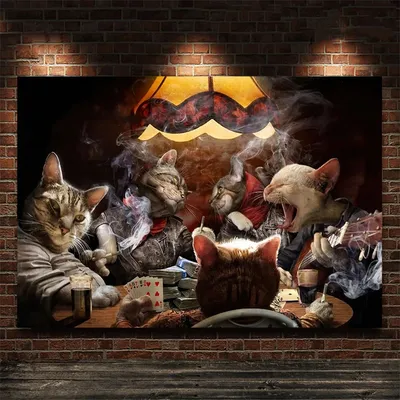Постер для игры в покер с собаками, настенная Картина на холсте для кошек,  постер для игры в покер, Смешные животные для вечеринки, декор для гостиной  | AliExpress