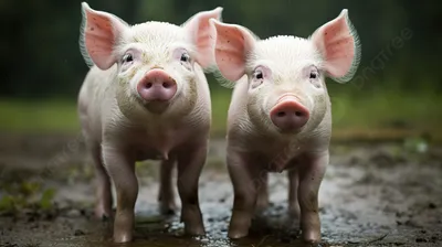 Симпатичные смешные свиньи в зоологическом саду :: Стоковая фотография ::  Pixel-Shot Studio
