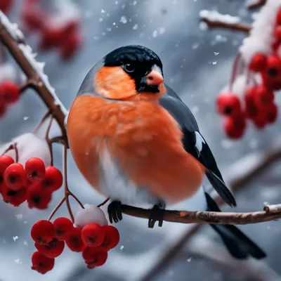 снегирь на ветке рябины фото — Рамблер/картинки | Watercolor art lessons,  Bird watercolor paintings, Bird artwork