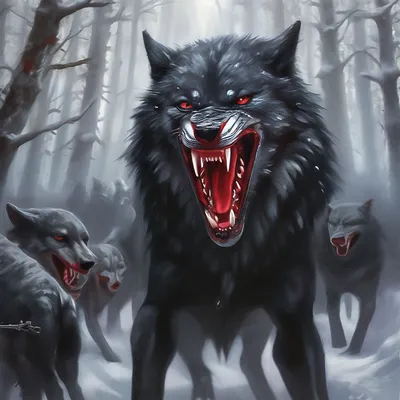 Картинки страшные волки