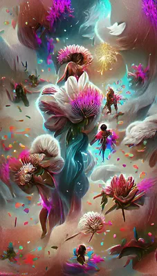 Dreams of Flowers\" - made using starryai. app : r/iphonewallpapers