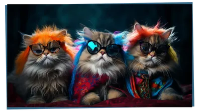 Супер красивая открытка с пушистыми котятами в очках - Из рубрики \"Красивые  открытки бесплатно\" | Нейронный Арт | Дзен