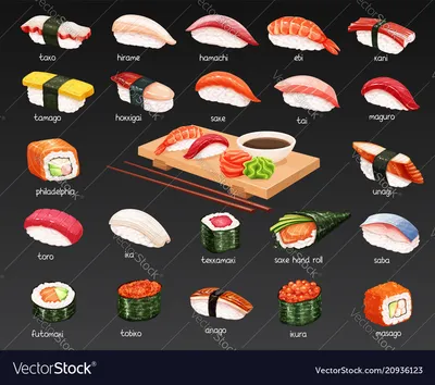 Sushi set Royalty Free Vector Image - VectorStock