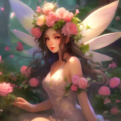 Волшебная цветочная фея в …» — создано в Шедевруме