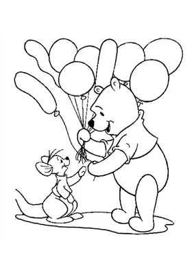 Раскраска Медвежонок на воздушном шаре | Раскраски Винни Пух и все все все
